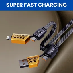 NANDGHER 4-in-1 Cable 1 m 4-in-1 Multi-Port Fast Charging, Data Sync Cable for Lightning, Type-C, USBD114-image-33