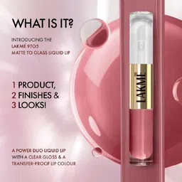 lakmé 9 to 5 Matte to Glass Liquid Lip image 4