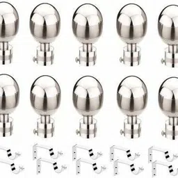 scraftindia Silver Rod Rail Bracket, Curtain Rods, Curtain Knobs, Curtain Hooks, Curtain Rings Metal-picture-19