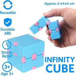 sotnof Flip Turn Spin Mini Infinity Cube Fidget Stress Relief Desk Toy for Kids & Adult image 3