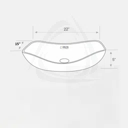 delta Table Top Premium Designer Ceramic Wash Basin(Gray Glossy) (22*15*5)(Gray Glossy) Table Top Basin image 3