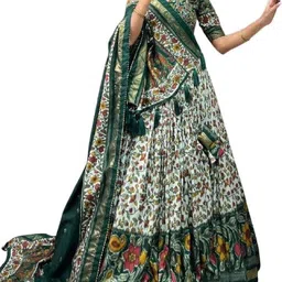 gir fashion Floral Print Semi Stitched Lehenga Choli image 2
