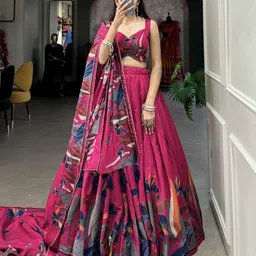 tkm Self Design Semi Stitched Lehenga Choli image 5