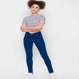 1daystreet Women Skinny High Rise Dark Blue Jeans-picture-33