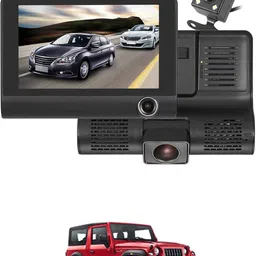 ayw 170 Degree/3 Lens G-Sensor 4Inch 3 Way DVR Video Recorder For Car Black LCD-picture-25