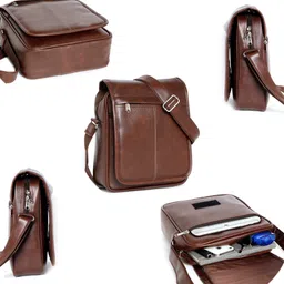 sharewell Brown Men Sling Bag Crossbody Bag Side Bag For Men Sling Bag image 2