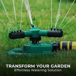 roots & leaf 360° Automatic Rotating Garden Sprinkler with 45° Adjustable Arm 1 L Hose-end Sprayer image 2