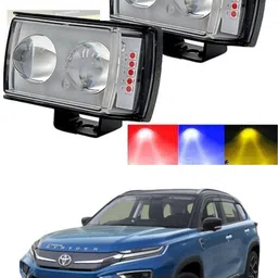 drivexpert Mini Double Lens Fog Light with yellow & White Fleshing Light(RED & Blue DRL) 87 Fog Lamp Motorbike LED for Toyota (12 V, 45 W)-picture-25