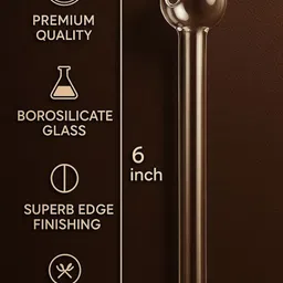 agnix Glass Oil Burner Pipe 6 inch Transparent Borosilicate Glass Inside Fitting Hookah Mouth Tip image 3