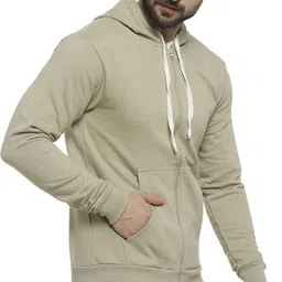 campus sutra Men Full Sleeve Solid Hooded Sweatshirt image 4