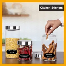 raimo 2 cm Spice Jar Labels 4 Sheets Printed Waterproof Stickers for Kitchen Container Self Adhesive Sticker image 2
