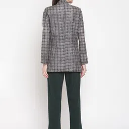 zima leto Women Checkered Single Breasted Casual Blazer image 2