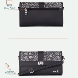 zouk Black Women Clutch Tarini Clutch - Lattice Lace image 5