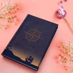 jhingalala Rusty Compass Hard Bound Undated A5 Diary Notebook (20 X 14.5 CM, 80 GSM, 190 Ruled Perforated Pages) Diary for Writing, Gift for Friend, Personal Diary A5 Notebook Ruled 190 Pages image 4