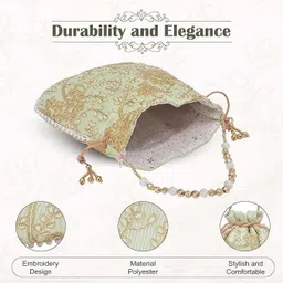 homestic By Kuber Industries Women Green Potli image 4