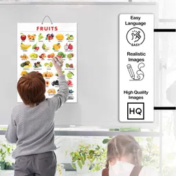 go woo FRUITS CHART GLOSS LAMINATED, FLOWERS CHART GLOSS LAMINATED, FARM ANIMALS AND PETS CHART GLOSS LAMINATED, and VEGETABLE CHART GLOSS LAMINATED | combo of 4 charts |Nature's Bounty and Blooms: A Visual Journey Paper Print image 2