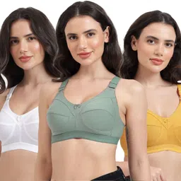 bella beauty Pack of 3 Women Full Coverage Non Padded Bra image 3
