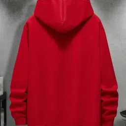 ashkart Men Printed Hooded Neck Red Sweater image 2
