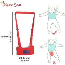 magic seat by alfora Baby Safety Harness Walking Assistant Belt for Baby, Adjustable Shoulder & Dual Foam Chest Support Helper for Infant Child (Red) Baby Carrier image 3