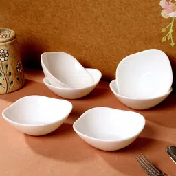 crocera Opalware Vegetable Bowl Quadra Bowl, 210ml (Plain, Super White), for Serving, Microwave Safe, OpalGlass-picture-18