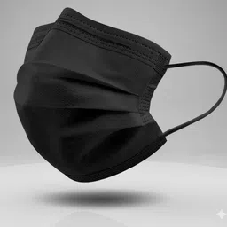 tick mark 500PC Black Surgical Mask – Breathable, Comfortable & Dust Resistant 3 Ply Non Woven Fabric Face Mask with Ear Loop Non-Washable, Water Resistant image 2