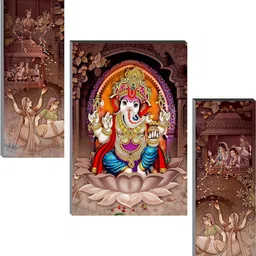 glpri Set of 3 Ganesha Digital Reprint 12 inch x 18 inch Painting image 1