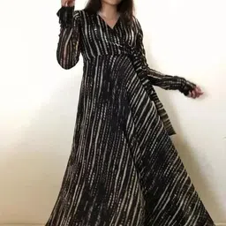 fashion2wear Printed Georgette Stitched Anarkali Gown-picture-23