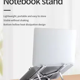 OSM Aluminium Laptop Stand Adjustable, Computer Stand, Portable Aluminium Floor and Desk Stand Rotatable Laptop Stand with Adjustable Height Compatible with Universal Laptops image 2