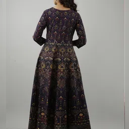 here&now Paisley Rayon Blend Stitched Anarkali Gown image 2