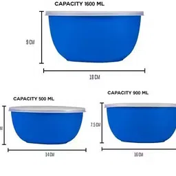 maniware Stainless Steel Mixing Bowl Light Blue Bowl Set 03 image 3