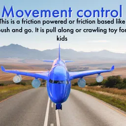 neoinsta shopping Big size friction powered aeroplane toy blue color image 2