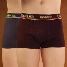 bigboss Pack of 2 Combed Cotton Double Pouch Support Solid Men Trunk-picture-21