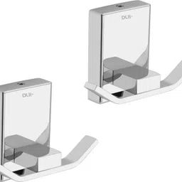 dlii Square Robe Hook Multi Functional Hook for Bathrobes Hanging Cloths (Set of 2) Silver Towel Holder-picture-13
