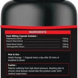 fitness prime Maxx Power testo, Strength, Stamina & Energy, Safed Musli, Building Muscle image 4