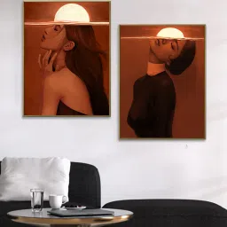 art street Canvas Framed Lady Set Of 2 Art Print image 1