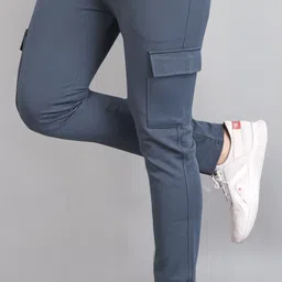 combraided Men Self Design Grey Track Pants-picture-25