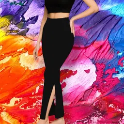 DSV ENTERPRISES Shapeware Black M0030 Lycra Blend Petticoat-image-7