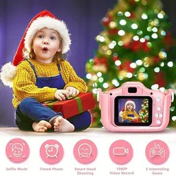 FOCRO Kids Digital Camera Mini Compact for Girls Boys 4 5 6 7 8 Selfie Camera Security Camera image 3