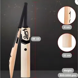 r v sports Kookaburra Black Edition | Tennis Ball Cricket Bat | Full Size Poplar Willow Cricket Bat For 15+ Yrs image 2