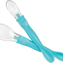 beebaby 3 in 1 Weaning Silicone Spoon Set with Dual End Spoon for Feeding Newborns/Baby- Handle- Plastic Polypropylene, Spoon Tip - Liquid Silicone Rubber 100% BPA FREE image 2