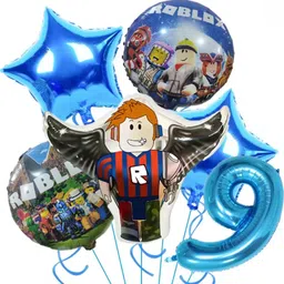 bash n splash Printed Roblox Theme Helium Foil Balloon Gamer Theme 9th Birthday Party Decoration Balloon-picture-12