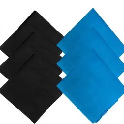 QUEERY Cotton 6 Pieces Hanky ["Black-Blue"] Handkerchief-image-16