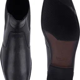 louis stitch Handmade Obsidian Black Chelsea Boots for Riding Biking for Men - RGCL - UK 9 Boots For Men image 4