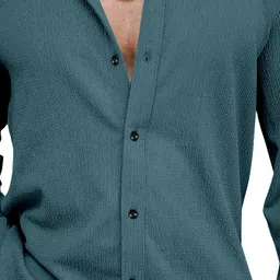 ikon fashion Men Regular Fit Solid Curved Collar Casual Shirt image 5