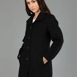 honnete 100 % Polyester Solid Coat For Women image 3