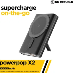 nu republic 10000 mAh 22.5 W Wired & Wireless With MagSafe Compact Pocket Size Power Bank image 2
