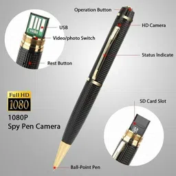 vishwkarma technology 1080P Full HD Golden Pen camera DVR Pinhole camera audio video recorder Security Camera image 2