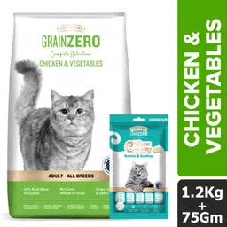 Assorted Creamy Cat Treat (75g) + Chicken, Vegetable 1.2 kg Dry Adult Cat Food-image-33