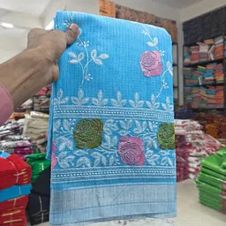 tilfelle Embroidered Kota Doria Cotton Blend Saree-picture-10