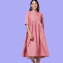 suhani fashion Women A-line Pink Below Knee Dress-picture-24